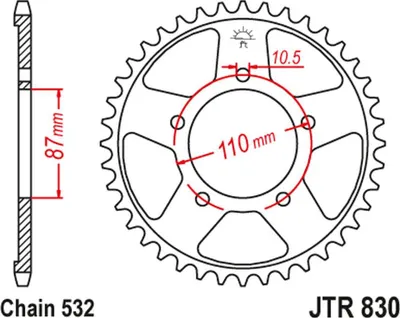 Obrázek produktu pro Ozubené kolo JT JTR830,46