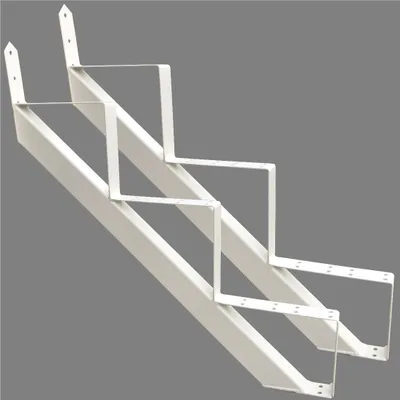 Produktbild von Treppenrahmen 3 stufig Stahl-Treppe Weiss Treppenholm Geschosshöhe 53cm