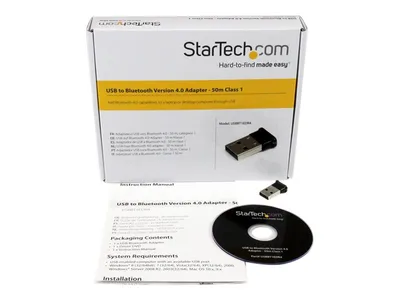 Obrázek produktu pro StarTech.com USBBT1EDR4, Bezdrátový, USB, Bluetooth, 3 Mbit/s, Černá