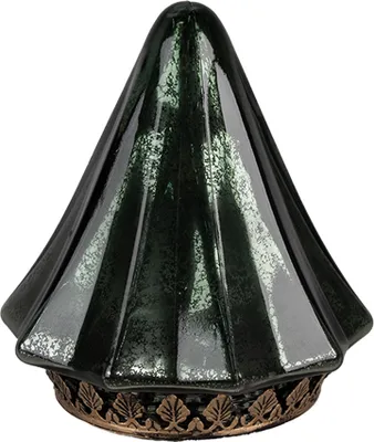 Image de Clayre & Eef Décoration de Noël avec éclairage LED Sapin de Noël Ø 14x16 cm Vert Verre