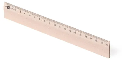 Image de IMPRESSION / Metrie, Scholar-M20, règle en bois, 1 bord biseauté, échelle mm sur un côté, avec trou de suspension, 20 cm