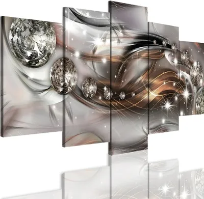 Produktbild von Set Leinwandbilder für das Wohnzimmer Großes Bild Diamanten in Braun 50x100