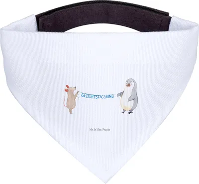 Produktbild von Mr. & Mrs. Panda Hunde Halstuch Maus Pinguin Geburtstag - Weiß - Geschenk, Hund, Party, Tuch, Happy Birthday, Für, Hundehalstuch, Geburtstage