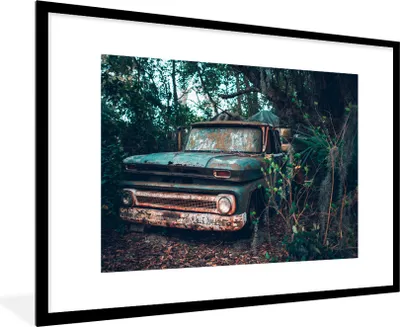 Produktbild von MuchoWow® MuchoWow® Gerahmtes Poster Oldtimer - Auto - Florida 90x60 cm - Poster mit zchwarzem Bilderrahmen - Wanddekoration - Fotos