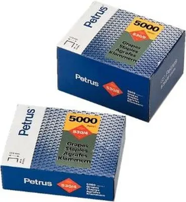 Image de Agrafes Petrus cuivrées 530/6 pour cloueur -Box de 5000-.