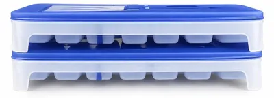 Produktbild von TUPPERWARE Gefrier-Behälter Eiswürfler (2) Eiswürfel-Behälter + Deckel lila blau