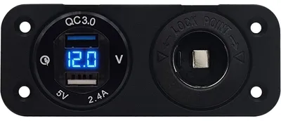 Produktbild von ProRide USB-Autolader 2 Ports 12W Voltmeter 12-24V-Stecker 2-fach Einbau