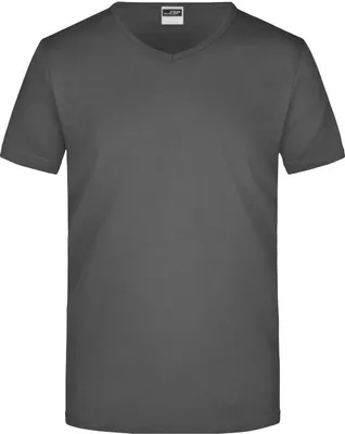 Produktbild von Men's Slim Fit V-T Figurbetontes V-Neck-T-Shirt graphite, Gr. M