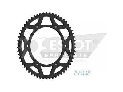 Produktbild von Esjot Kettenblatt 428 61z Alu schwarz