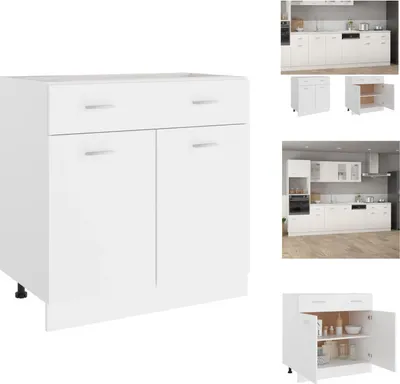 Produktbild von vidaXL Schubunterschrank Weiß 80x46x81,5 cm Holzwerkstoff - Küchenschränke