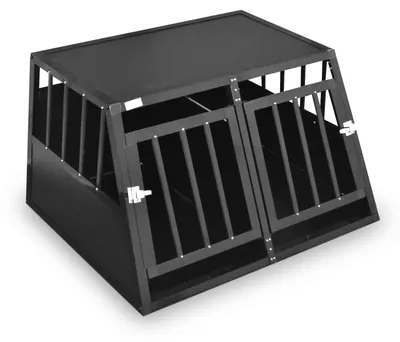 Immagine prodotto di Trasportino per cani in alluminio con porta a griglia e serratura (taglia XXL)