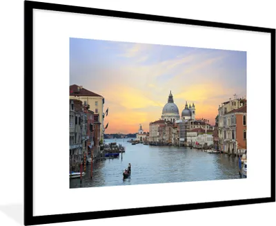 Produktbild von MuchoWow® MuchoWow® Gerahmtes Poster Italien - Sonnenuntergang - Venedig 90x60 cm - Poster mit zchwarzem Bilderrahmen - Wanddekoration - Fotos