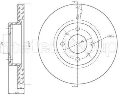 Produktbild von 2x METELLI Bremsscheibe 23-0240 für FIAT CROMA (154) für ALFA ROMEO 164 (164)