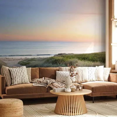 Produktbild von Selbstklebende Folie Fototapete - Morning walk on the beach 245x175 cm Landschaften c-A-0043-a-a