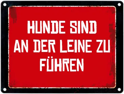 Produktbild von Hunde sind an der Leine zu führen Warn- und Hinweisschild im Used-Look Hinweis