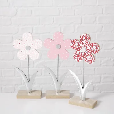 Produktbild von Dekoaufsteller Fleuri Blume Mdf Rosa H 30cm Stückpreis