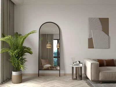 Produktbild von Skye Decor, Hochwertiger cheval Spiegel, 70 cm x 180 cm, 100% Metall, Wandmontage möglich, Schwarz | Moderner, eleganter Look für Ihr Zuhause, ideal für jeden Raum.