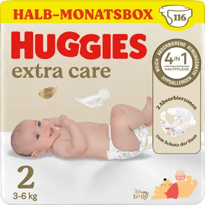 Produktbild von Huggies Babywindeln für Neugeborene Newborn Größe 2, 116 Windeln (2x58)