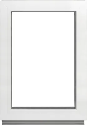 A white framed window on a white background.