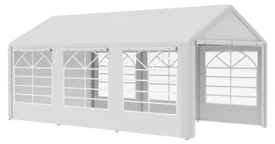 Productafbeelding van Partytent - Tuinpaviljoen - Feesttent - Eventtent - Wit - 6x3 Meter - UV-Bescherming - Stalen Frame