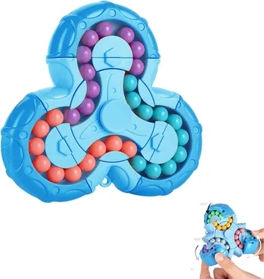Obrázok produktu pre Magic Beans Hračky, 2-v-1 Fidget Spinner & Puzzle, 6 Farieb, pre Deti od 3 Rokov
