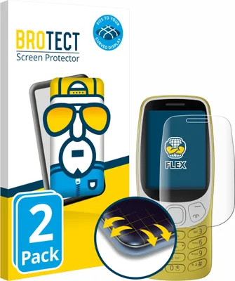 Produktbild von 2x BROTECT Fullscreen Schutzfolie für Nokia 3210 Displayschutz Folie Fullcover Klar Transparent