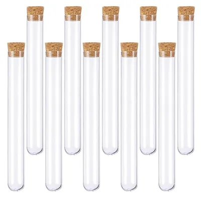 Image de 10 tubes à essai 16 * 150mm transparents avec bouchon