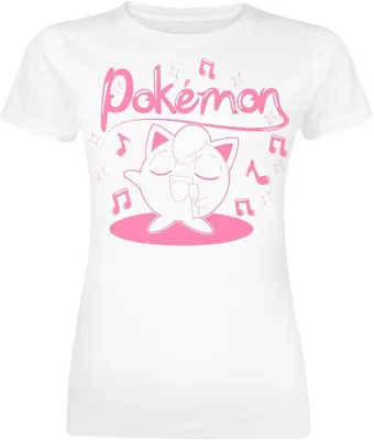 Produktbild von Pokémon Pummeluff singt Frauen T-Shirt weiß XL 100% Baumwolle Anime, Gaming