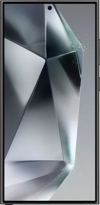 A close-up view of a smartphone screen displaying an abstract geometric wallpaper.