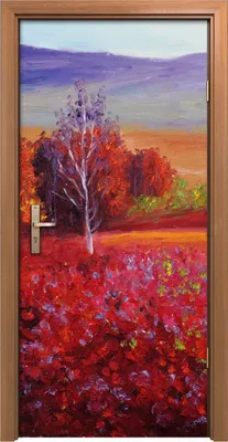 Produktbild von Türposter 90x200 cm Türaufkleber Türtapete Türfolie Klebefolie Landschafts Baum abstrakte Gras