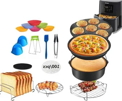 Image de Kit d'accessoires pour friteuse à air chaud à double zone, 13 pièces, pour friteuses de 32 à 58 qt