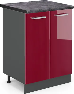 Obrázek produktu pro Spodní skříňka kuchyňské linky Vicco R-Line Červená vysoký lesk 60 cm , PD Antracit, Model 45874