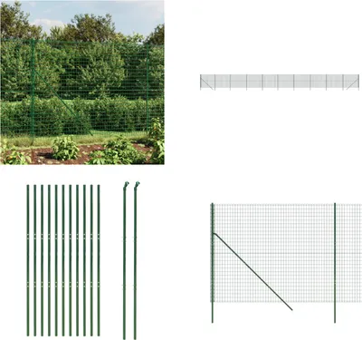 Produktbild von vidaXL Maschendrahtzaun Grün 2,2x25 m Verzinkter Stahl - Maschendrahtzaun - Maschendrahtzäune - Gartenzaun - Maschendraht