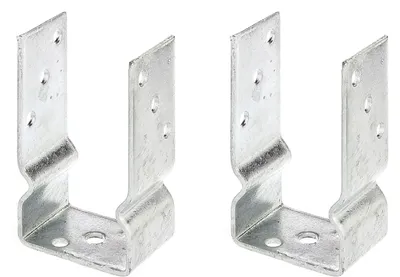 Zdjęcie produktu dla Alberts 2 x wsporniki słupków U, 81x150 mm, ocynkowane ogniowo, do przykręcenia, głębokość 60 mm