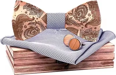 Immagine prodotto di Papillon in legno LO-30923 Argento - Eleganza Unica KP30923