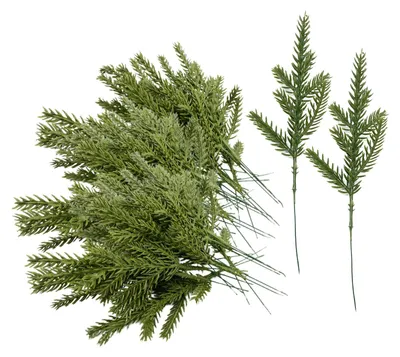 Produktbild von 60 künstliche Tannenzweige, künstliche Kiefernzweige, künstliche Kiefernnadeln, DIY-Kranz für Weihnachtsdekoration, Haus- und Gartendekoration (60 Stück)