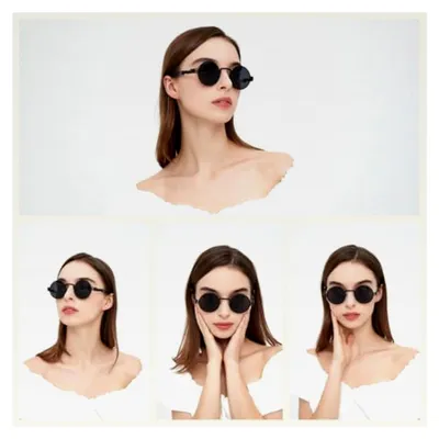 Produktbild von Runde Retro-Sonnenbrille für Damen und Herren im Vintage-Stil