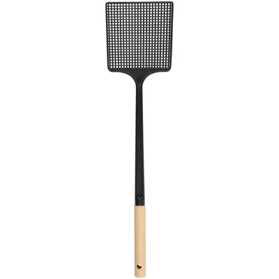 Produktbild von Fliegenklatsche Schwarz 46 cm Mit Holzgriff Stabile Mückenklatsche Moskitoklatsche