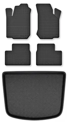 Productafbeelding van Rubberen automatten + kofferbakmat voor Opel Tigra A 1994-2001 – 5-delig, zwart, op maat – Wielganizator Semi-Universal