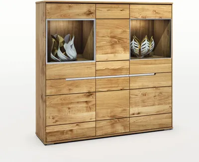 Produktbild von Vitrinenschrank Highboard Betty Wildeiche-massiv geölt B162 cm