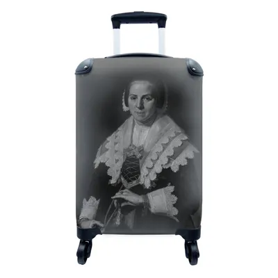 Produktbild von MuchoWow® Koffer Handgepäck Trolley Rollkoffer Kleine Reisekoffer mit 4 Rollen - Bildnis einer Frau - Frans Hals - Cabin Size < 55x40x23 cm & 55x40x20 cm - Fotokoffer - Kabinenkoffer - Boardgepäck - Reise-Box - Reisekoffer - Reisegepäck - Koffer mit Bild - Trolley für Kinder