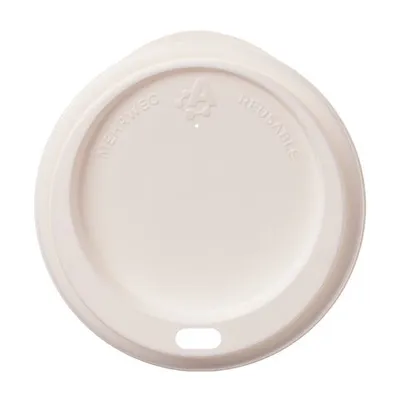 Produktbild von 50x Domdeckel Trinkdeckel für Mehrweg-Kaffeebecher Coffee to go Ø 80mm weiß