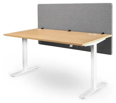 Productafbeelding van Geluidsabsorberende bureauscheiding, 120 x 80 cm, grijs