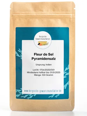 Produktbild von Fleur de Sel - Pyramidensalz aus Indien und Pakistan. Inhalt 100 Gramm