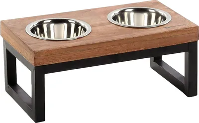 Image de Flamingo Ecuelle pour boire et manger avec support Tommy, dimensions : 35,5 x 19 x 14,5 cm