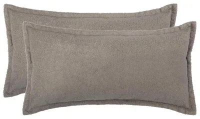 Immagine prodotto di vidaXL, 2 federe per cuscini, colore grigio chiaro, 40 x 80 cm, tessuto bouclé