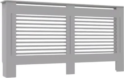 Immagine prodotto di Copertura per radiatore 152×92 cm – Copertura per radiatore in MDF – Lamelle orizzontali – Grigio – Design moderno
