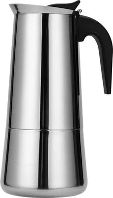 Italienische Kaffeemaschine, Edelstahl-Mokakanne, 300 ml Fassungsvermögen, induktionsgeeignet, mit ergonomischem Griff