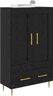 Obrázok produktu pre vidaXL Highboard čierny dubový vzhľad 69,5 x 31 x 115 cm materiál na báze dreva