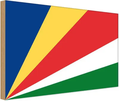 Produktbild von vianmo Holzschild 20x30 cm Seychellen Seychelles Flagge Fahne Wappen